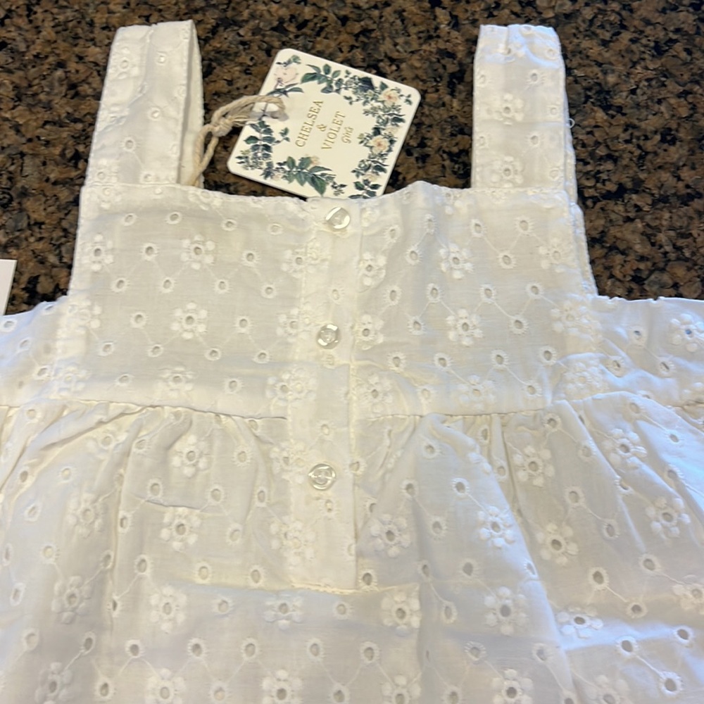 Chelsea & Violet white asymmetric eyelet dress. Size 4T - Picture 5 of 16